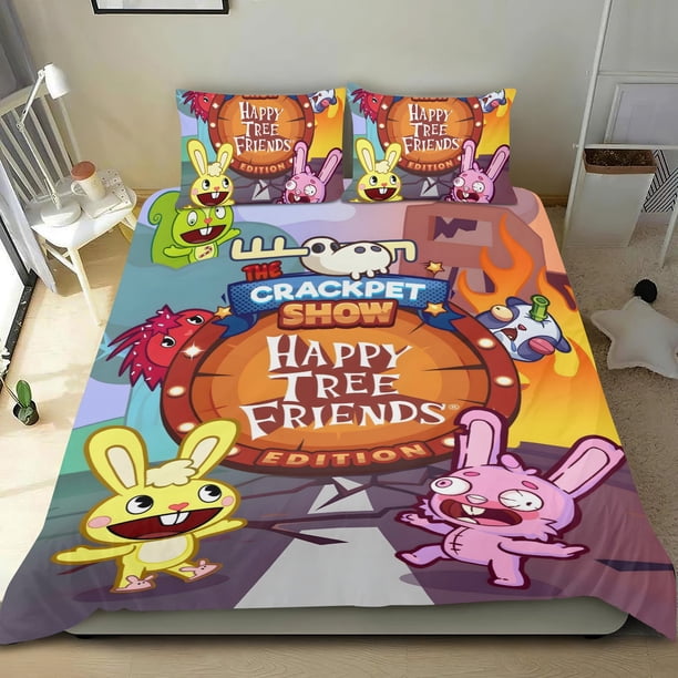 Amigos del Árbol Feliz Conjunto de sábanas temático, trío de piezas, cómodo y amigable con la piel, diseño único, regalo de decoración para el hogar para familiares, amigos y fans,173cm *218cm