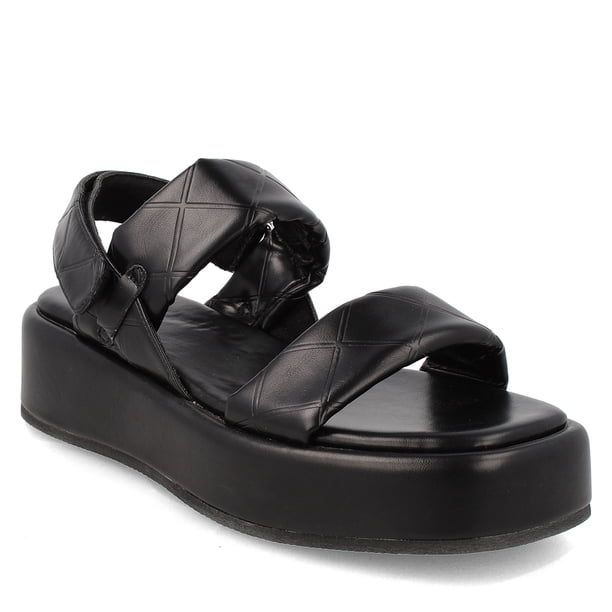 Sandalia Mujer Bata Crystal Negro Broche