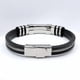 thumbnail image 4 of Pulsera Ecocuero Negro Detalles En Acero Inoxidable, Hombre Negro 8 Cm 22 Cm, 4 of 4
