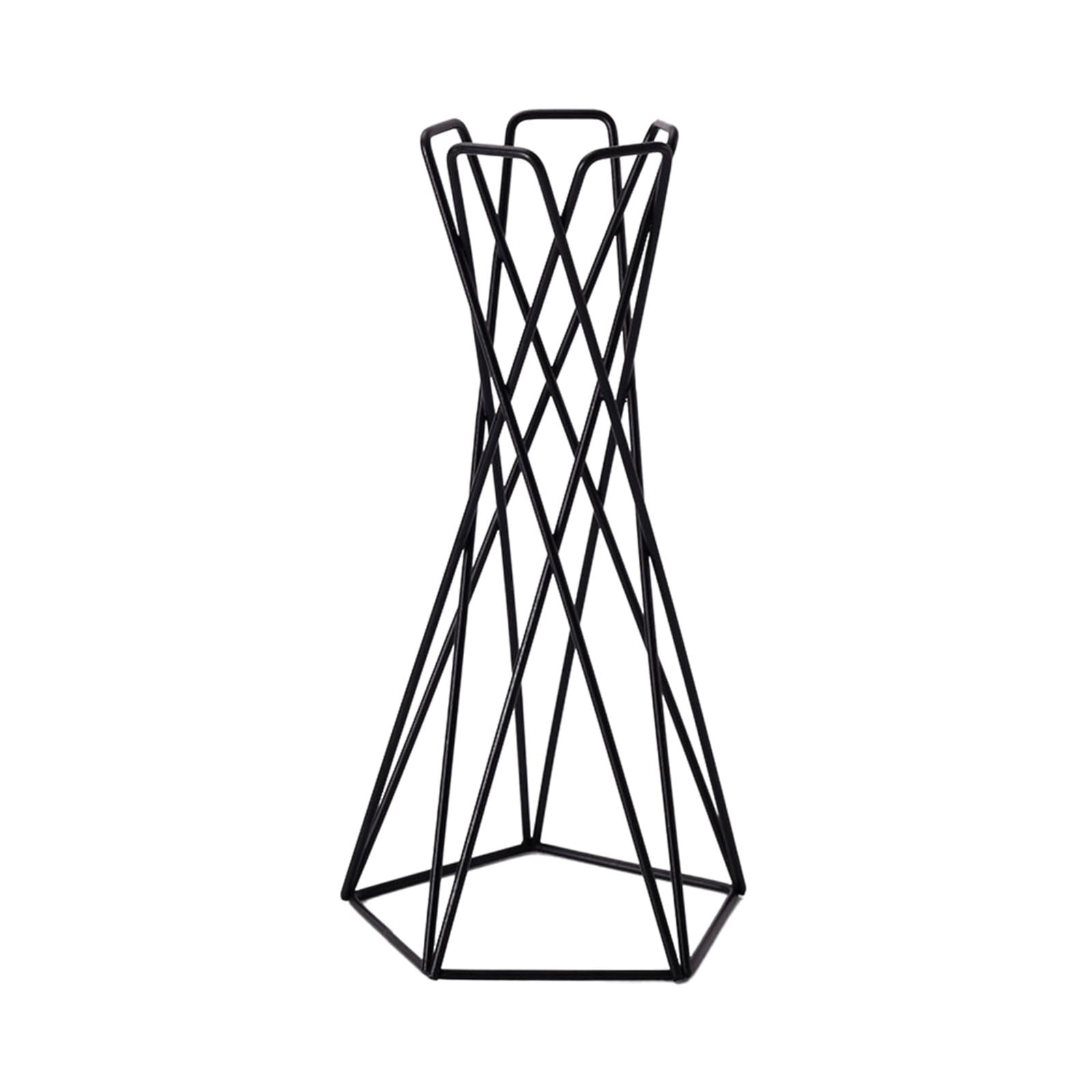 Magideal - Jarrón Creativo Con Marco Para Centro De , Soporte Para Ramo, Jarrones Decorativos Geométricos De Metal Negro Para Escritorio Interior, Decoración