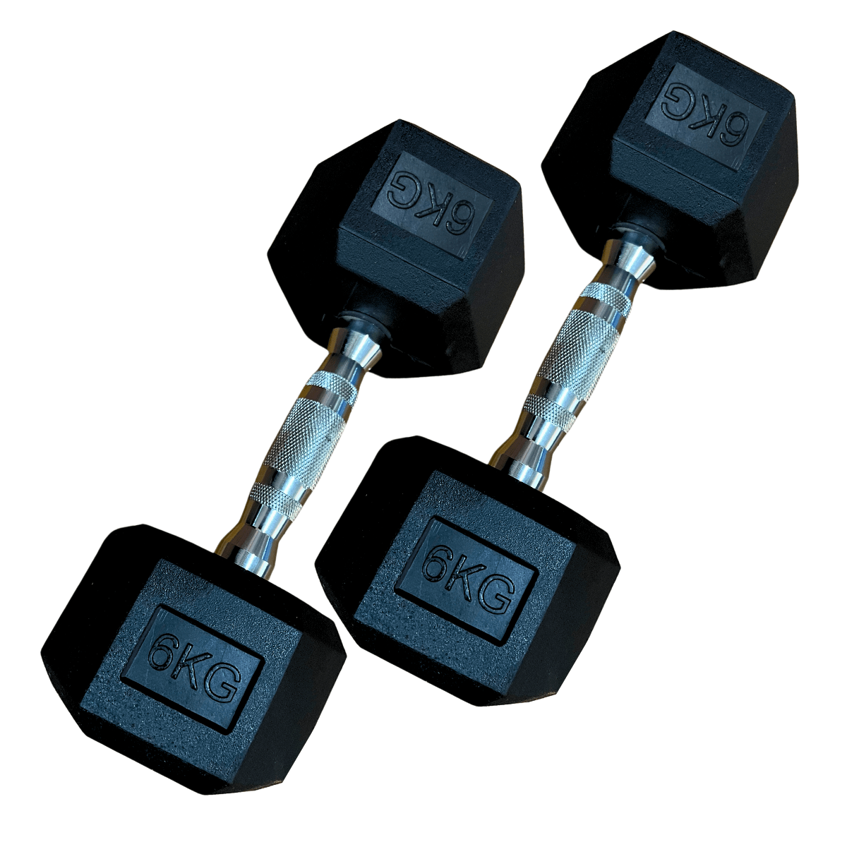 Linea Sport - Par De Mancuernas De 6Kg C/U Total 12Kg Hexagonales De Caucho