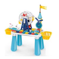 Genérico - Juego De Bloques Con Mesa Y 66 Piezas Azul