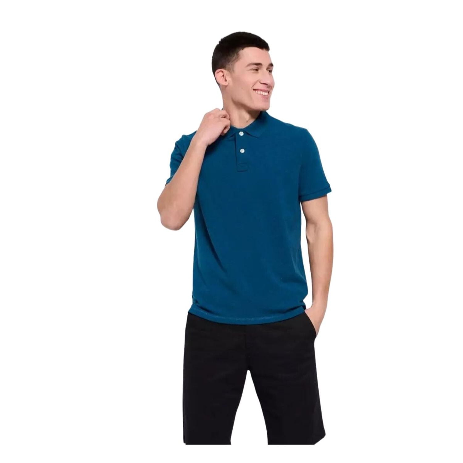 Likeshop - Polera Piqué Hombre Textura Suave Botones 001