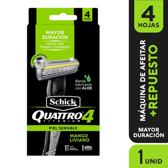 Máquina de Afeitar Quattro Sensitive + 1 Repuesto, 1 un