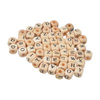 Bothyi - 100 Cuentas De Madera Cuadradas Del Alfabeto De 10 Mm Para Manualidades Y Joyería