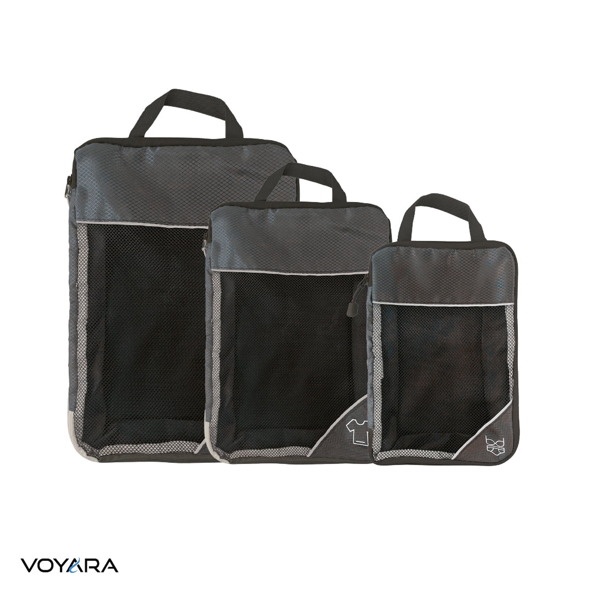 Set 3 Organizadores De Equipaje Gris Voyara 1 Un