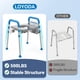 thumbnail image 5 of Asiento de inodoro elevado Loyoda con asas acolchadas, capacidad de 500 libras, 5 of 6