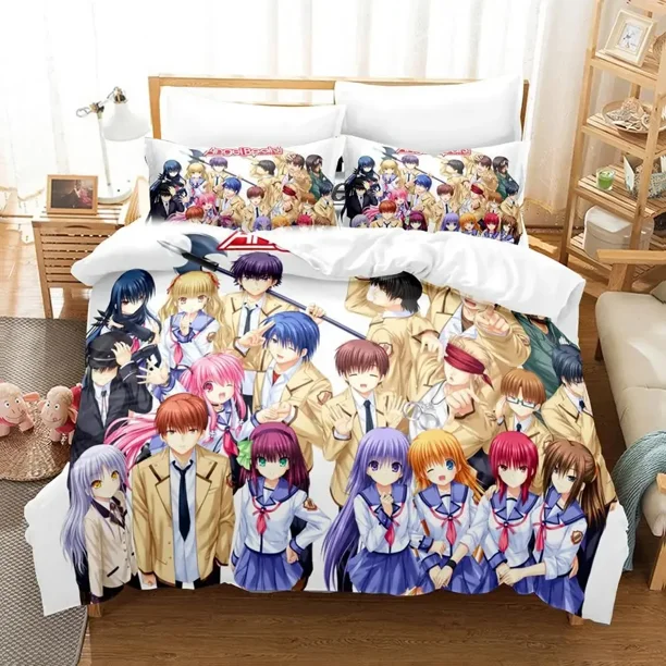 Angel Beats Bedding Set Duvet Cover Bed Set Quilt Cover Pillowcase Comforter Boys Adult Bedding Bed Sheets