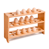 Wakeshome - Organizador De Almacenamiento De Huevos 3 Niveles Contenedor De Bambu Para Encimera