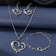 thumbnail image 2 of Vintage Style Double Hollow Love Heart Jewelry Set with Pendant Necklace, Earrings, Bracelet & Zircon Inlay, 2 of 4