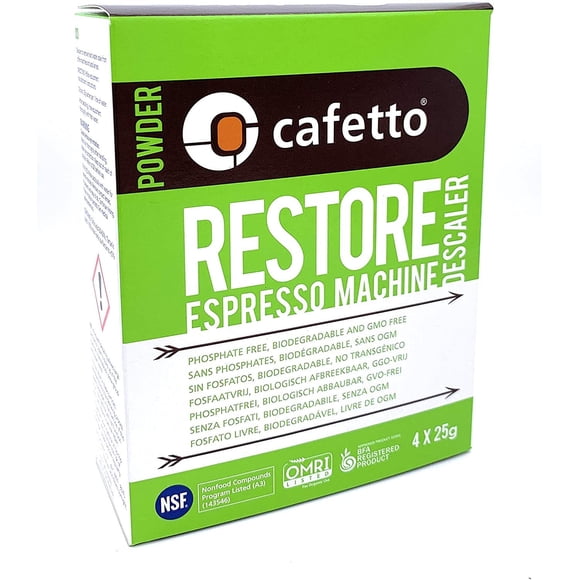 Máquina de café espresso Descaler Cafetto Restore, 4 paquetes