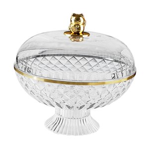 Magideal - Frutero Multifuncional Frutero De Pedestal Frutero Para Encimera Frutero Con Tapa Material Pet Transparente Con Diseño Sofisticado Adecuado Para Sala Claro