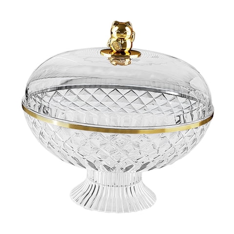 Magideal - Frutero Multifuncional Frutero De Pedestal Frutero Para Encimera Frutero Con Tapa Material Pet Transparente Con Diseño Sofisticado Adecuado Para Sala Claro