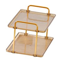 Magideal - Encimera Organizadora De Baño, Organizador De Escritorio De Maquillaje Para Tocador, Encimera De Baño, Estante De Bandeja De Tocador De 2 Niveles Para