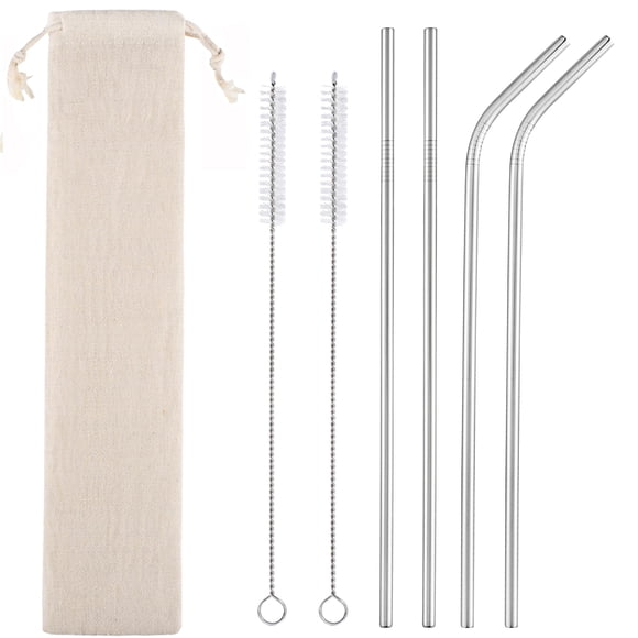 Juego de 4 pajillas de metal reutilizables CAMDEA 27 cm