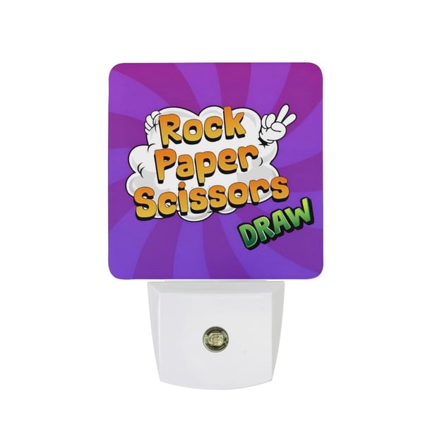 Piedra, Papel o Tijera Luz nocturna LED con sensor de anochecer a amanecer para dormitorio, baño, pasillo, escaleras - Lámpara LED nocturna de enchufe, 0.5W - 1 pieza