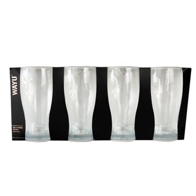 Set De Vaso Cerveza Vidrio 570Ml 4 Piezas Transparente Wayu