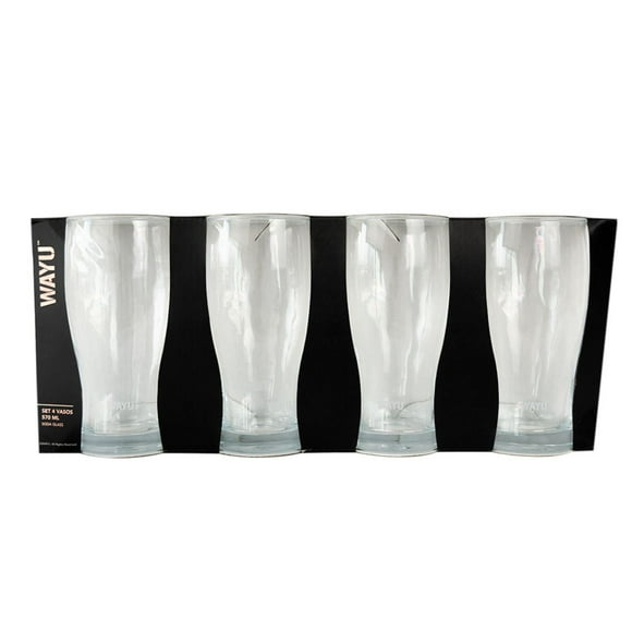 Set De Vaso Cerveza Vidrio 570Ml 4 Piezas Transparente