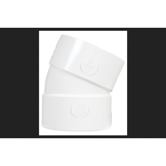 Codo de PVC Plastic Trends 7,6 cm con brida 3 pulg. blanco
