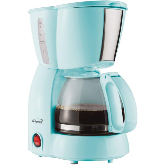 Cafetera Brentwood TS-213BL para 4 Tazas con Jarra de Vidrio Templado