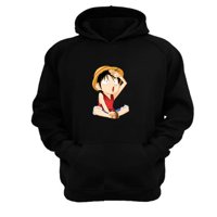 Genérico - Polerón Canguro Luffy Negro Talla M Unisex