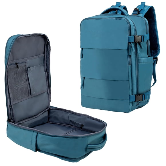 Mochila de viaje Carrywell para mujer y hombre, bolsa para portátil, azul
