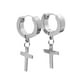 thumbnail image 1 of Aros Punk Largo Cruz Acero Negro Pendientes Unisesx Dorado, 1 of 3