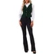 thumbnail image 2 of INSPIRE CHIC Chaleco de Mujer Steampunk de Terciopelo de Navidad sin Mangas con Botones Abajo Cuello en V Chalecos de Traje Verde Oscuro S, 2 of 6