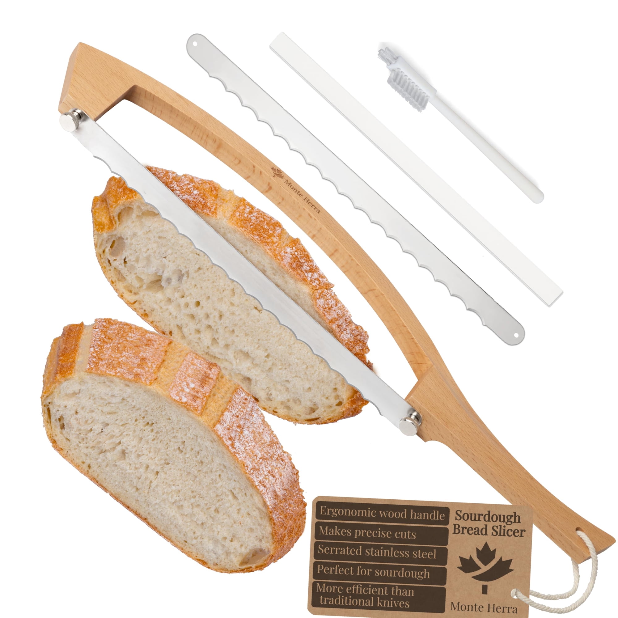 Cuchillo Para Pan Monteherra De 43 Cm Con Mango De Madera Y Hoja Dentada
