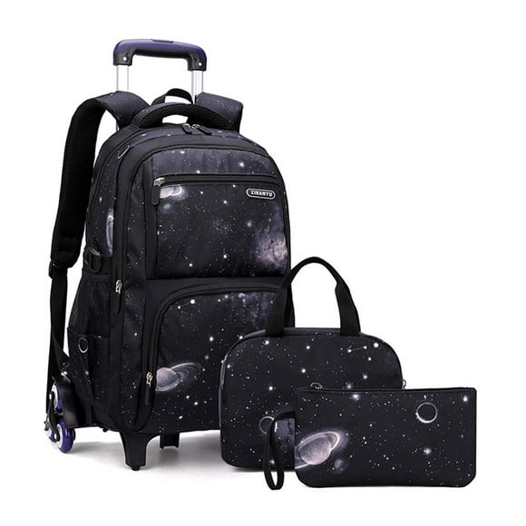 Mochila enrollable MITOWERMI Trolley Space-Galaxy para niños con bolsa de almuerzo