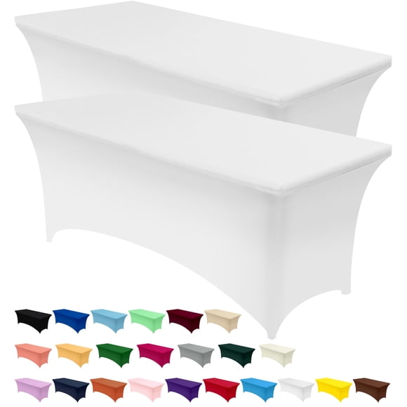 Mantel Utopia Kitchen Spandex, paquete de 2 unidades, 6 pies, blanco