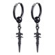 thumbnail image 3 of Pendientes De Acero Inoxidable Clip De Oreja Largo Pendiente De Clip De Oreja Negro 2pcs, 3 of 5
