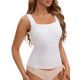 thumbnail image 4 of INSPIRE CHIC Tanques de Espalda en U para Mujeres con Sujetador Incorporado, Tops Básicos Sedosos que No se Muestran L Blanco, 4 of 5