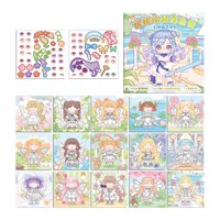 Magideal - 12 Pegatinas De Princesa Para Vestir Tu Propia Cara, Pegatinas De Cara Diy Para Niños, Hacer Una Pegatina De Cara, Juego De Manualidades Para Niños Pa Estilo H