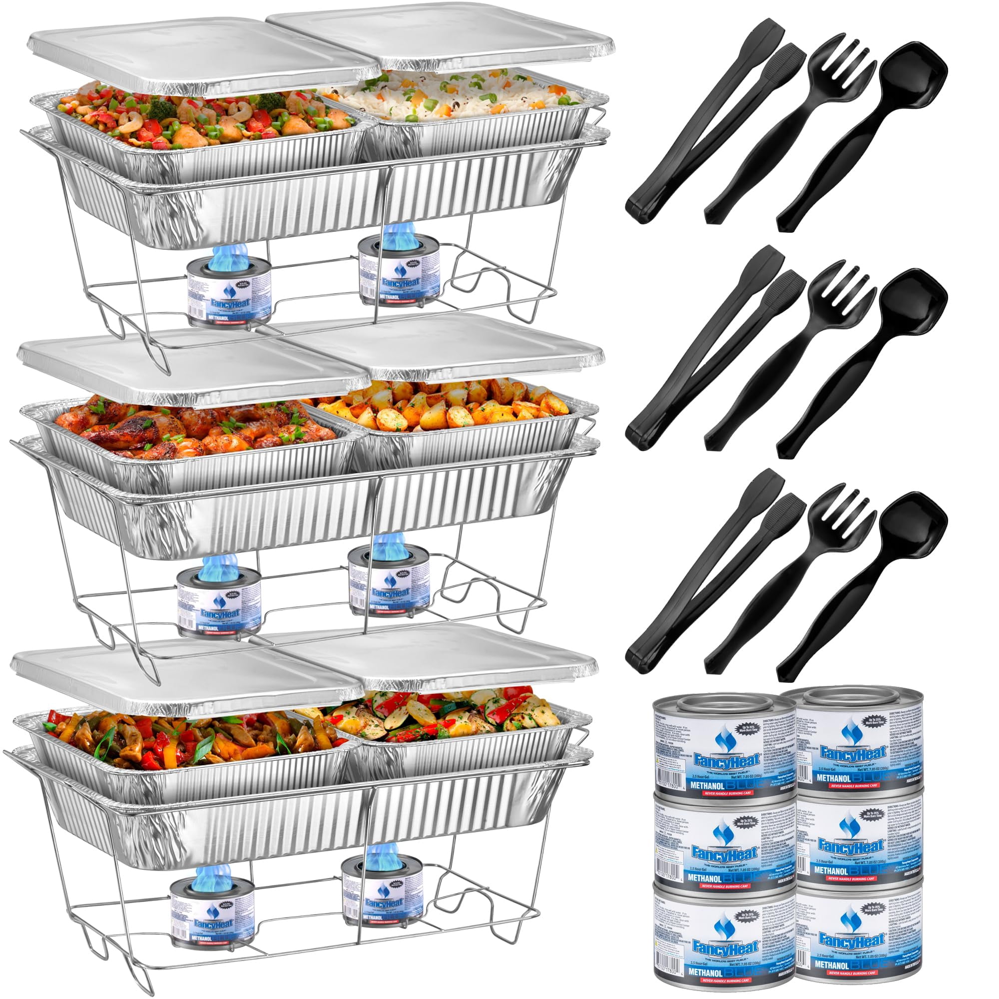 Juego De Platos Desechables Para Bufet Maxygift, 33 Unidades, Con Sartenes
