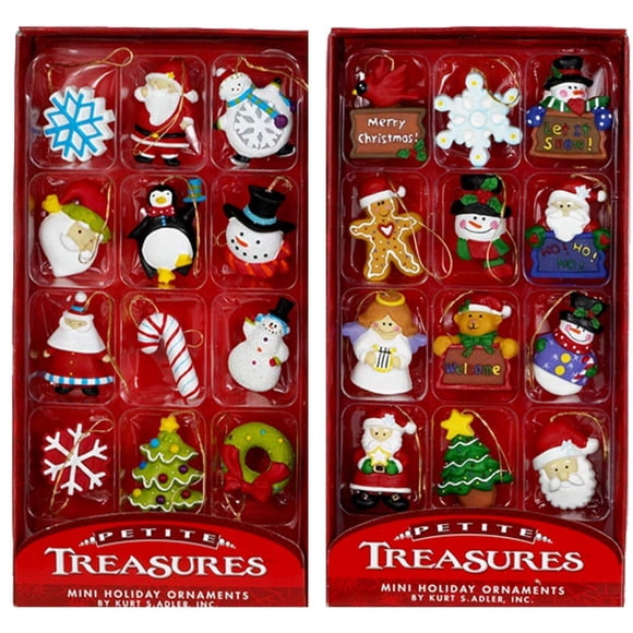 Set de adornos Kurt Adler Petite Treasures, 12 piezas, x2