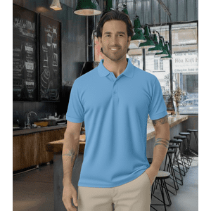 T-World - Polera 100% Algodón Manga Larga Hombre Celeste Claro