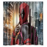 Pinghai - Cortina De Ducha Deadpool Con Ganchos (167 X 183 Cm)