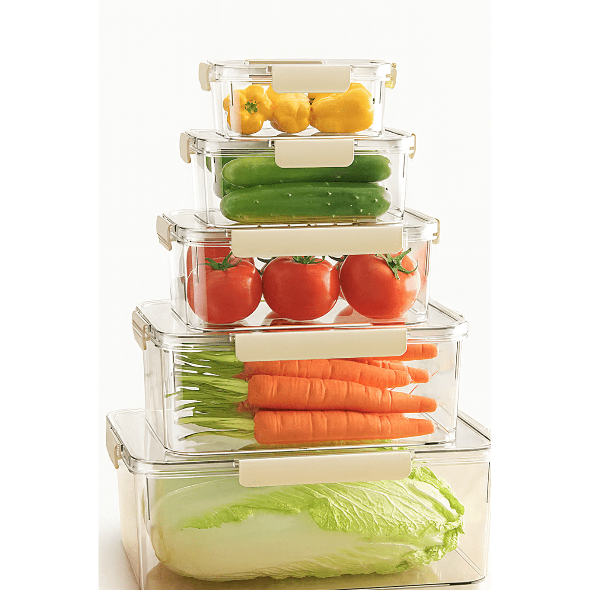 Genérico - Set 5 Contenedores Taper Tupper Transparente Herméticos