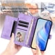 thumbnail image 5 of Funda Billetera Cremallera para Motorola MOTO G75 con Porta Tarjetas, Soporte y Correa Morado, 5 of 5