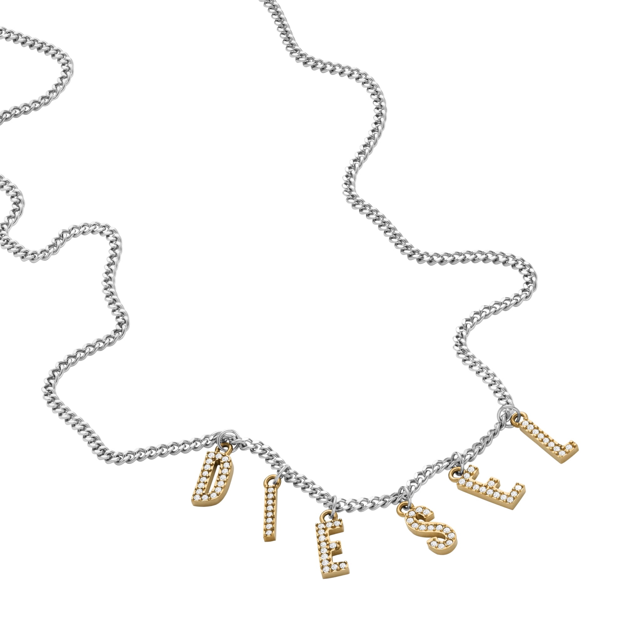 Collar Diesel Dx1545931 De Acero Inoxidable Bicolor