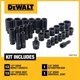 thumbnail image 2 of Juego de enchufes de impacto DEWALT DWMT19244 SAE de 1/2 pulgada, 28 piezas, 2 of 8