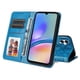 thumbnail image 3 of Funda tipo cartera FOXDOCK para Samsung Galaxy A05s , diseño girasol en relieve, cuero PU, cierre magnético, soporte y tarjetero, 3 of 5