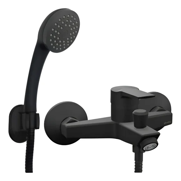 Monomando Llave Grifo Para Tina Ducha Modelo Arezzo Stretto Color Negro
