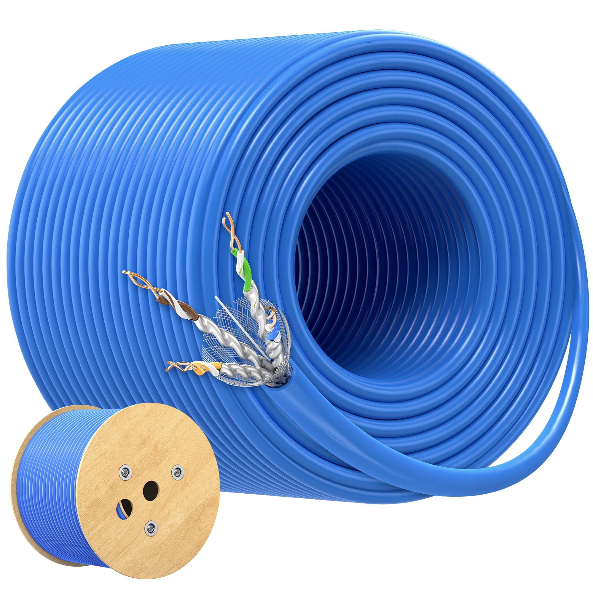 Cable Matters - Cable Ethernet Matters Cat 6a, 1000 Pies, Blindado Azul