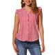 thumbnail image 1 of INSPIRE CHIC Blusa de Cuadros para Mujer de Regreso a Clases con Cuello en V y Mangas con Volantes Camisas de Cuadros Rosa Fucsia L, 1 of 6