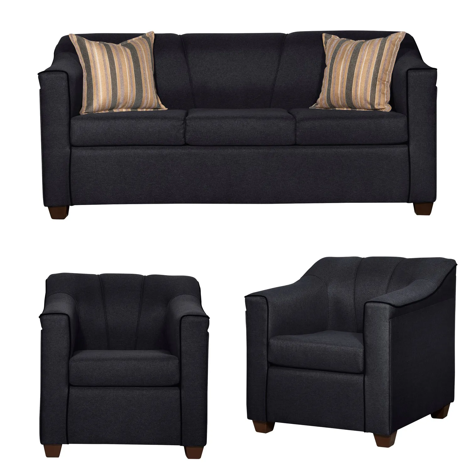 Ruzam Mobel - Juego De Living 3-1-1 Venecia Negro