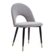 thumbnail image 1 of Silla de comedor Zuo Menlo de tela de terciopelo gris con pata de acero, 1 of 9