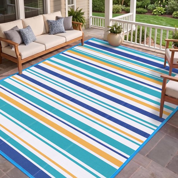 Alfombra exterior Kalafun 152 cm impermeable de paja plástica