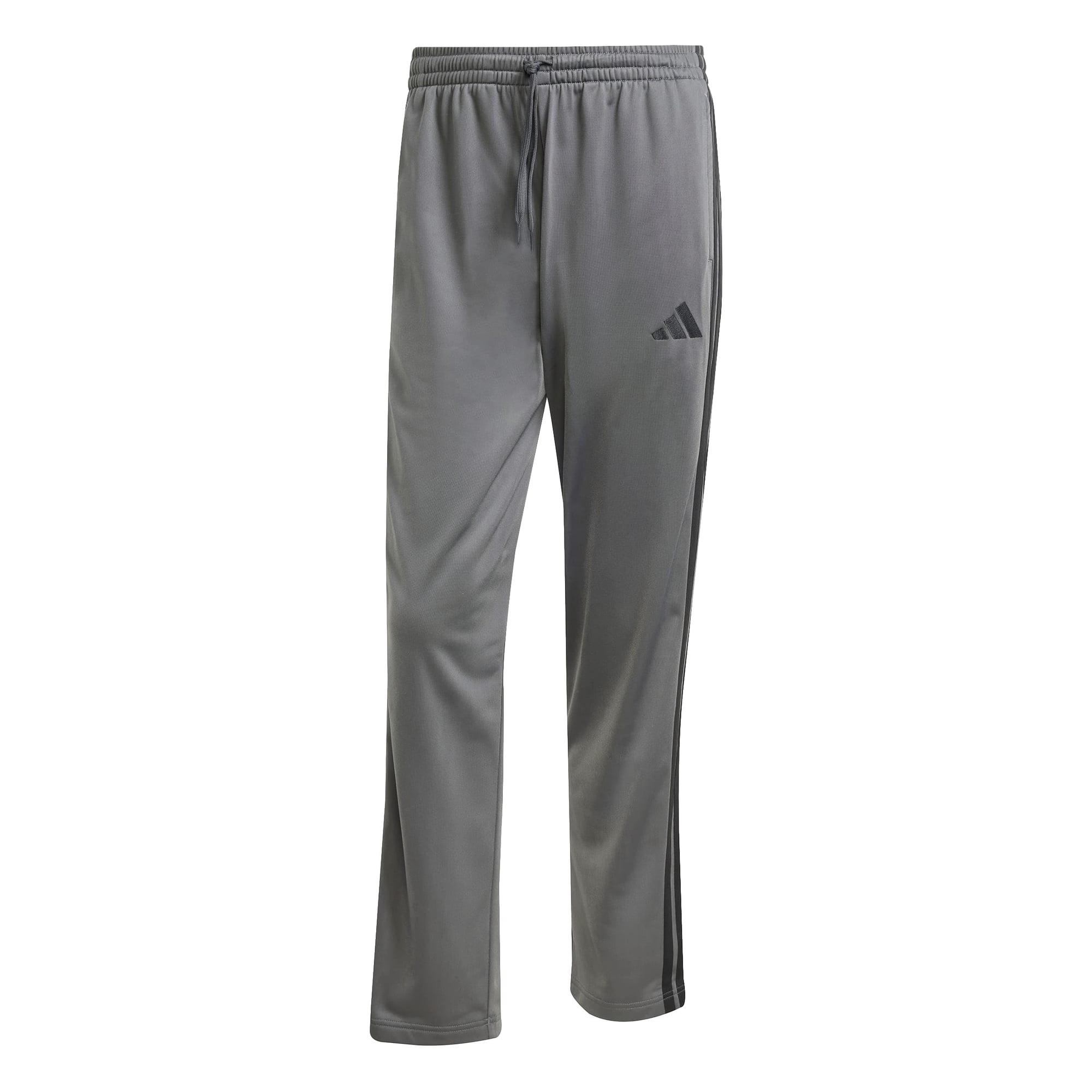 Pantalones Deportivos Adidas De Tricot Con Dobladillo Abierto De 3 Rayas Para Hombre, Color Gris